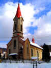 Kościół w Straconce zimą